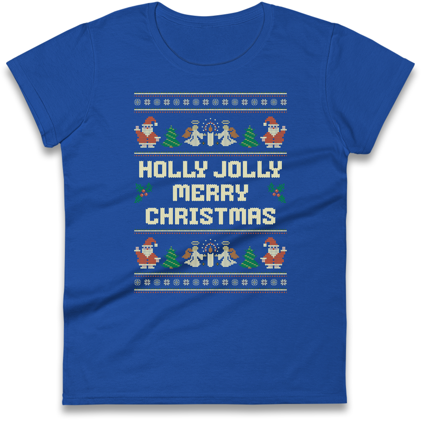 Holly Jolly Merry Christmas Ladies Shirt