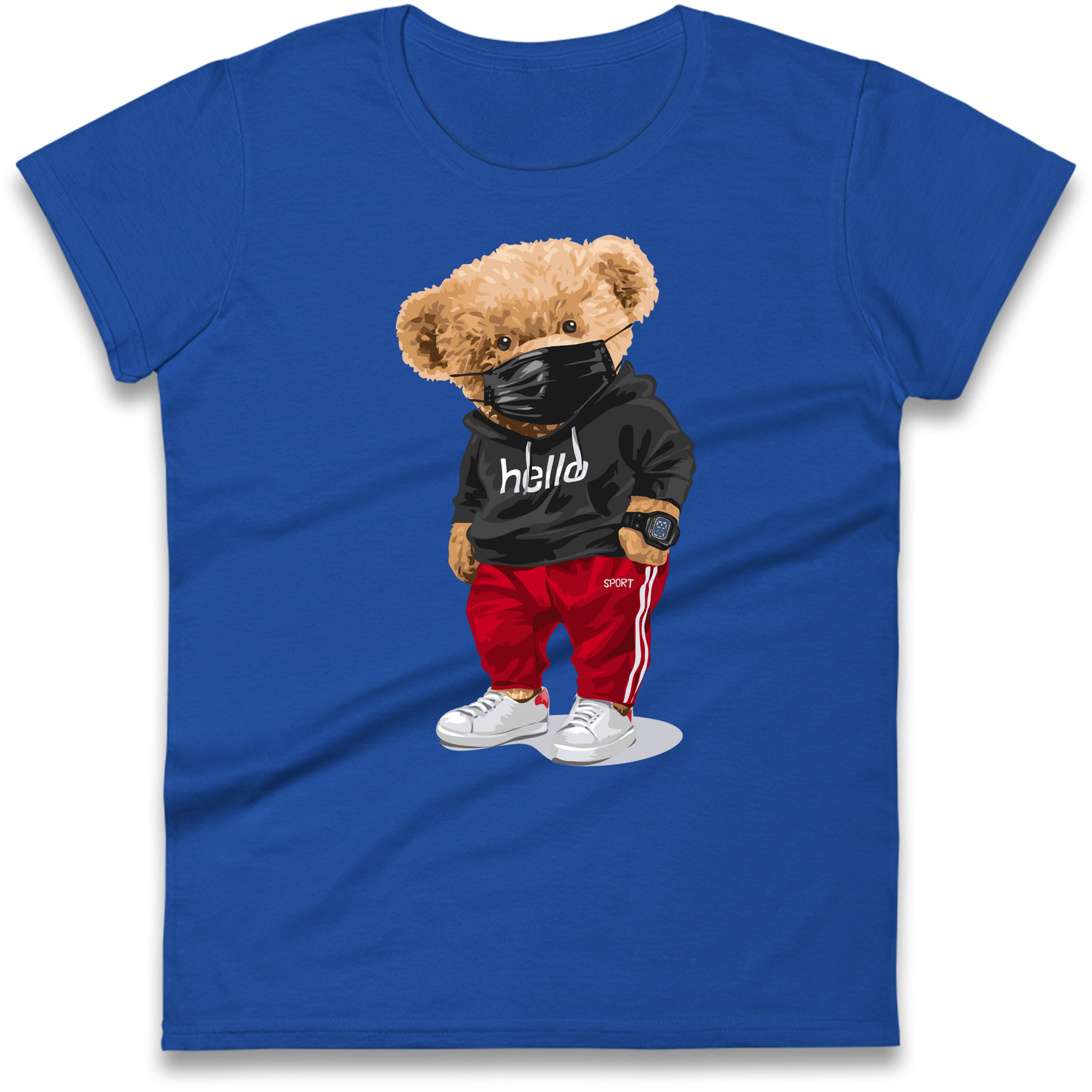 Teddy Bear Hello Streetwear Ladies Shirt