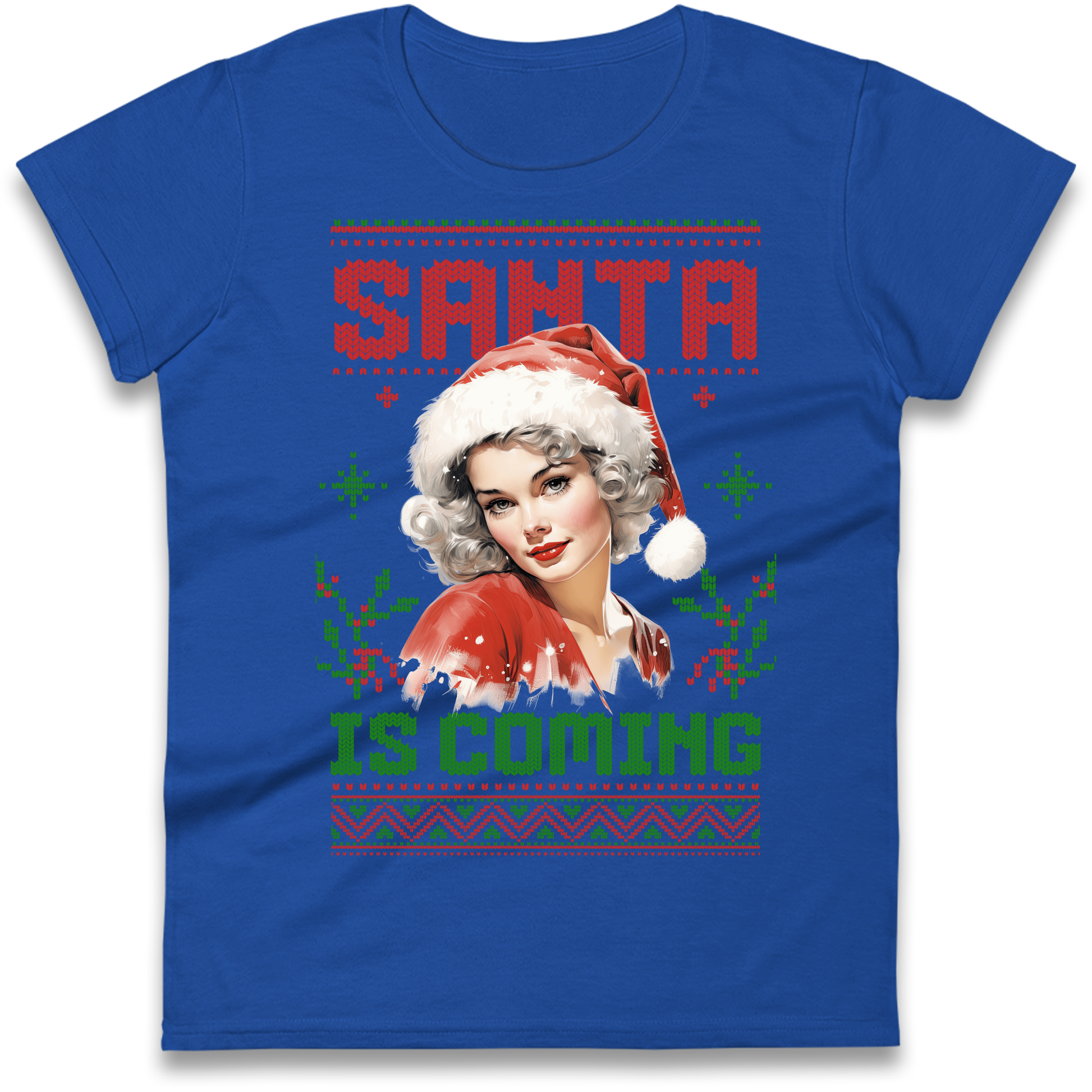 Santa is Coming Christmas Ladies Shirt
