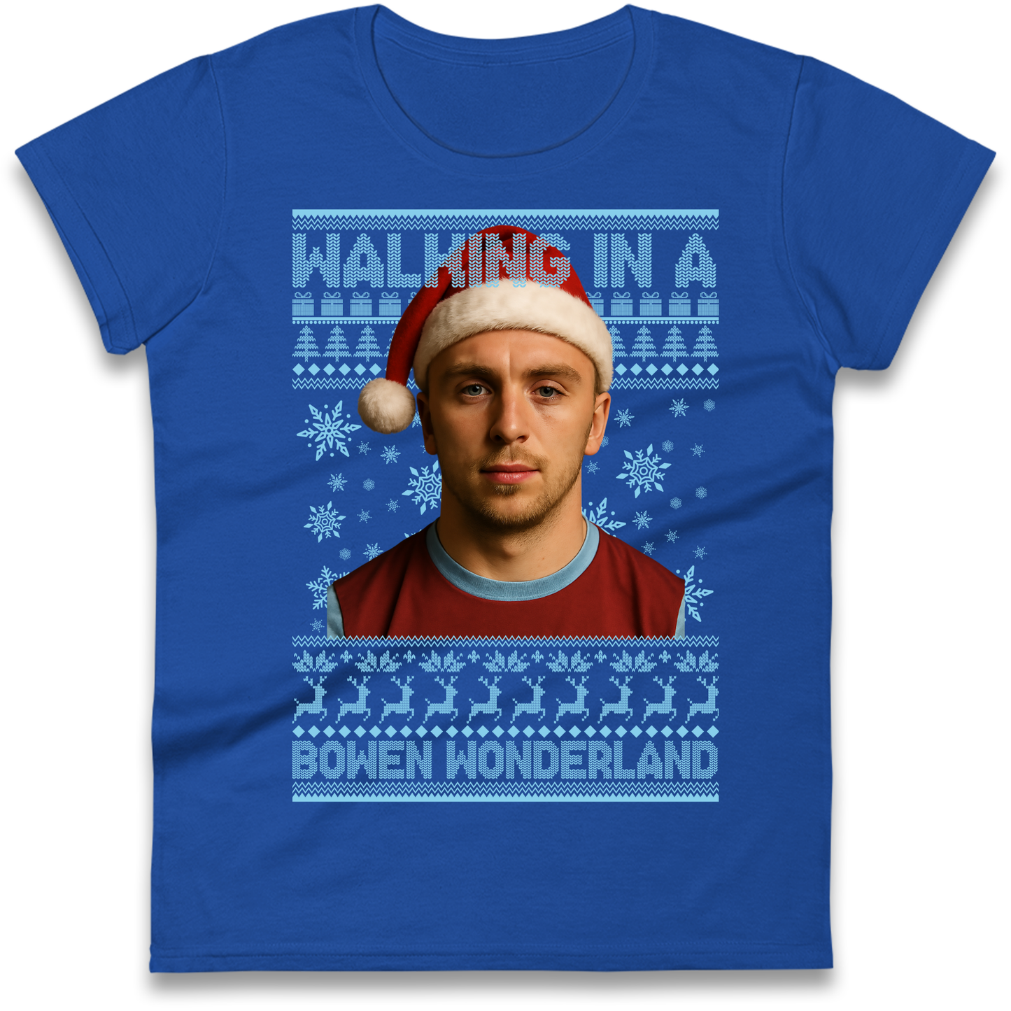 Jared Bowen walking in a Bowen Wonderland Christmas Ladies Shirt