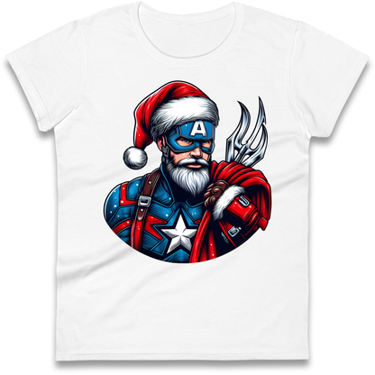 Captain America Santa Ladies Shirt