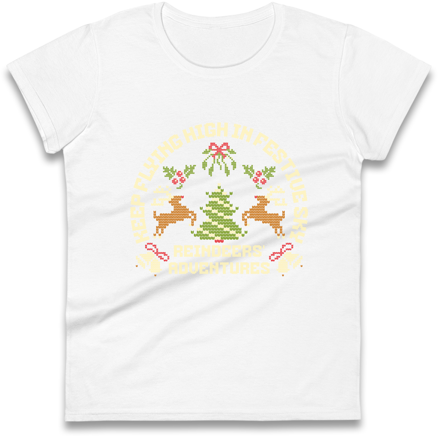 Keep Flying High In Festive Sky Christmas Ladies Shirt
