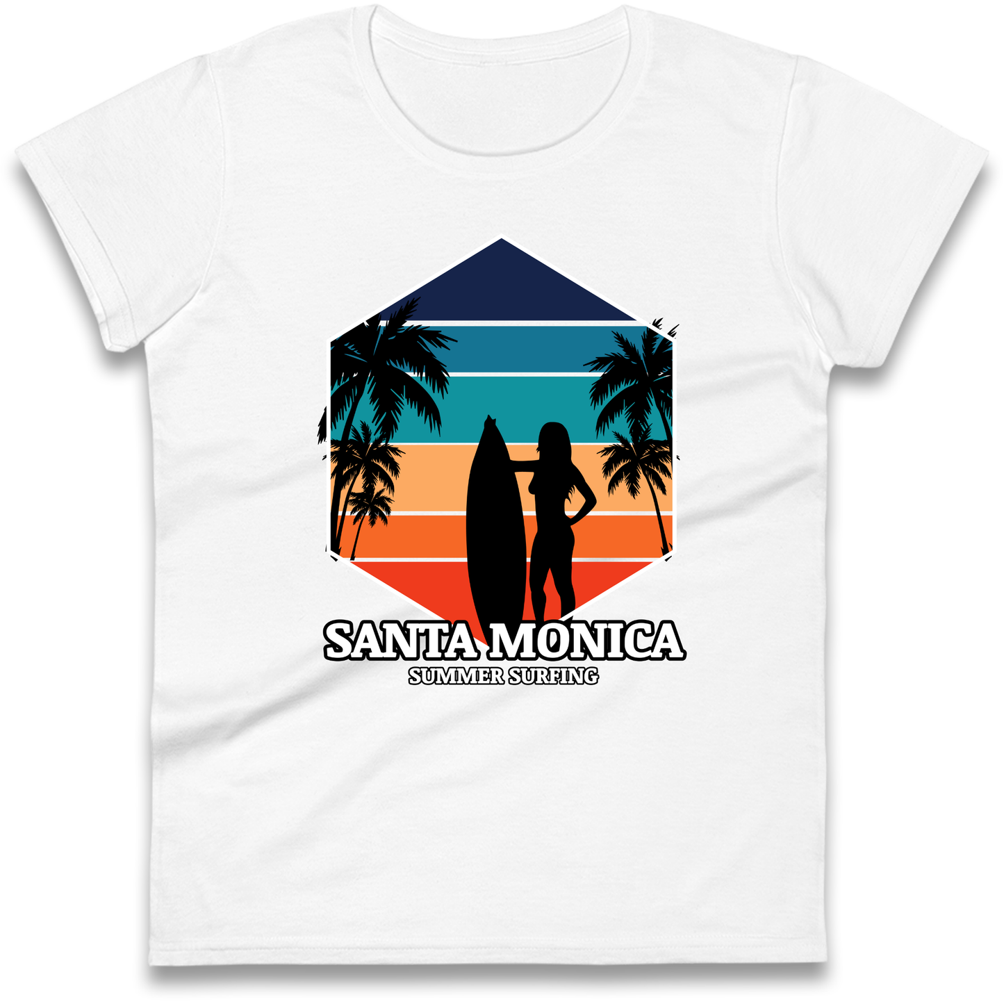 Santa Monica Summer Surfing Ladies Shirt