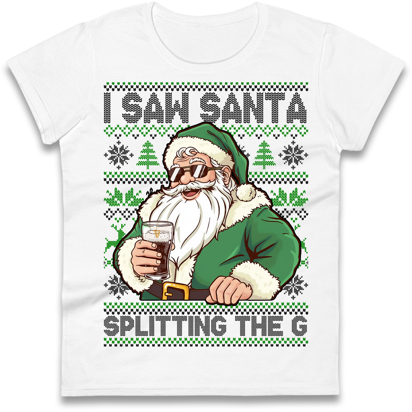 Santa Splitting The G Ladies Shirt