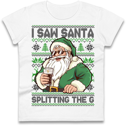 Santa Splitting The G Ladies Shirt