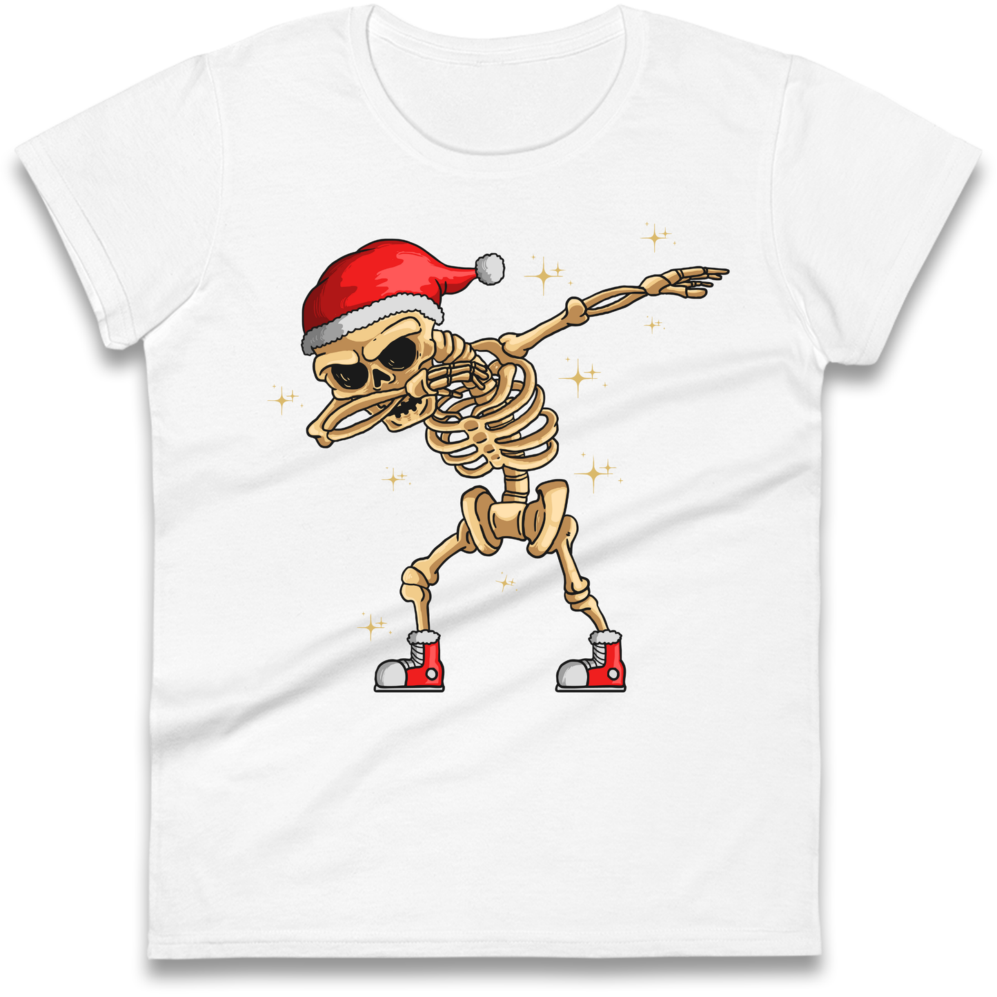 Santa Skellington Dabbing Christmas Ladies Shirt