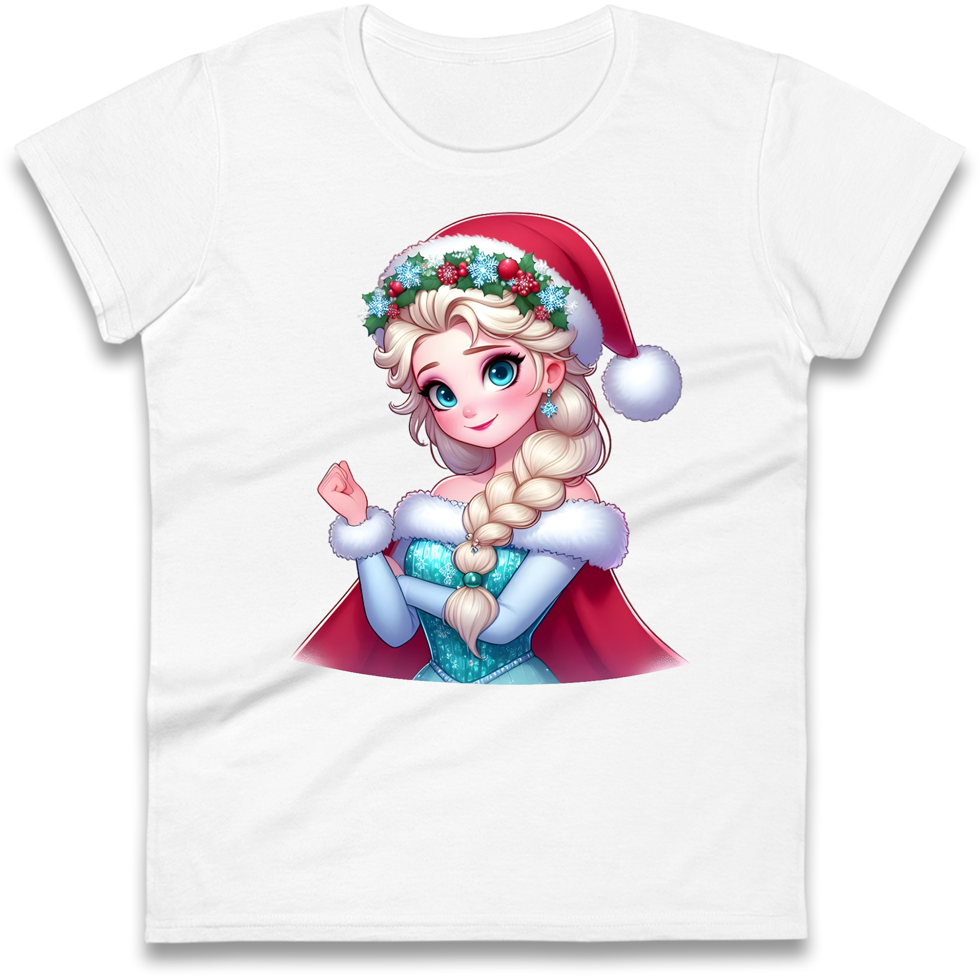 Elsa Frozen Santa Ladies Shirt