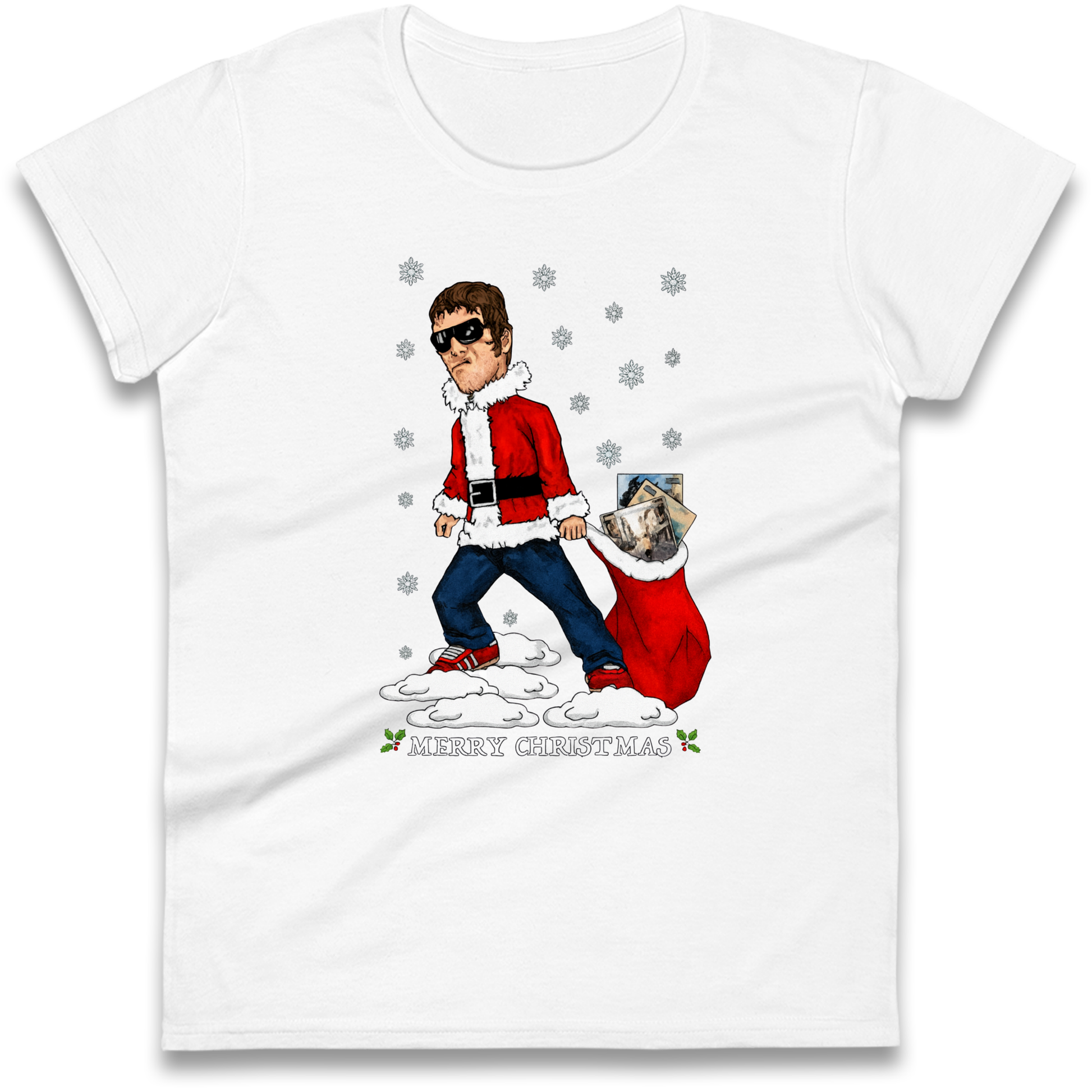 Liam Gallagher Christmas Santa Ladies Shirt