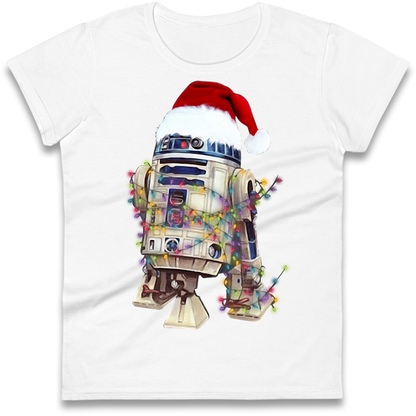 R2D2 Christmas Santa Christmas Ladies Shirt