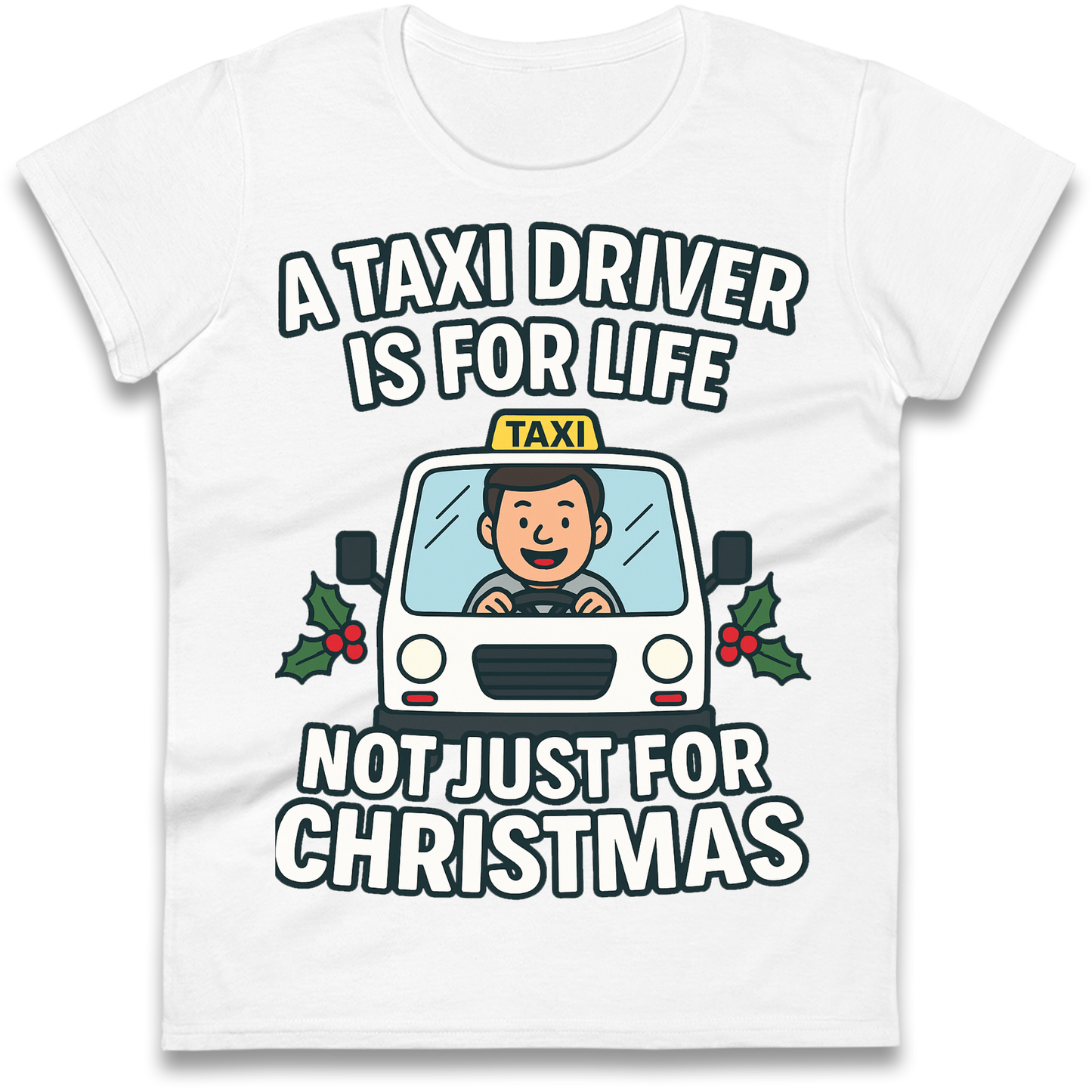 Taxi Driver Christmas Ladies Shirt