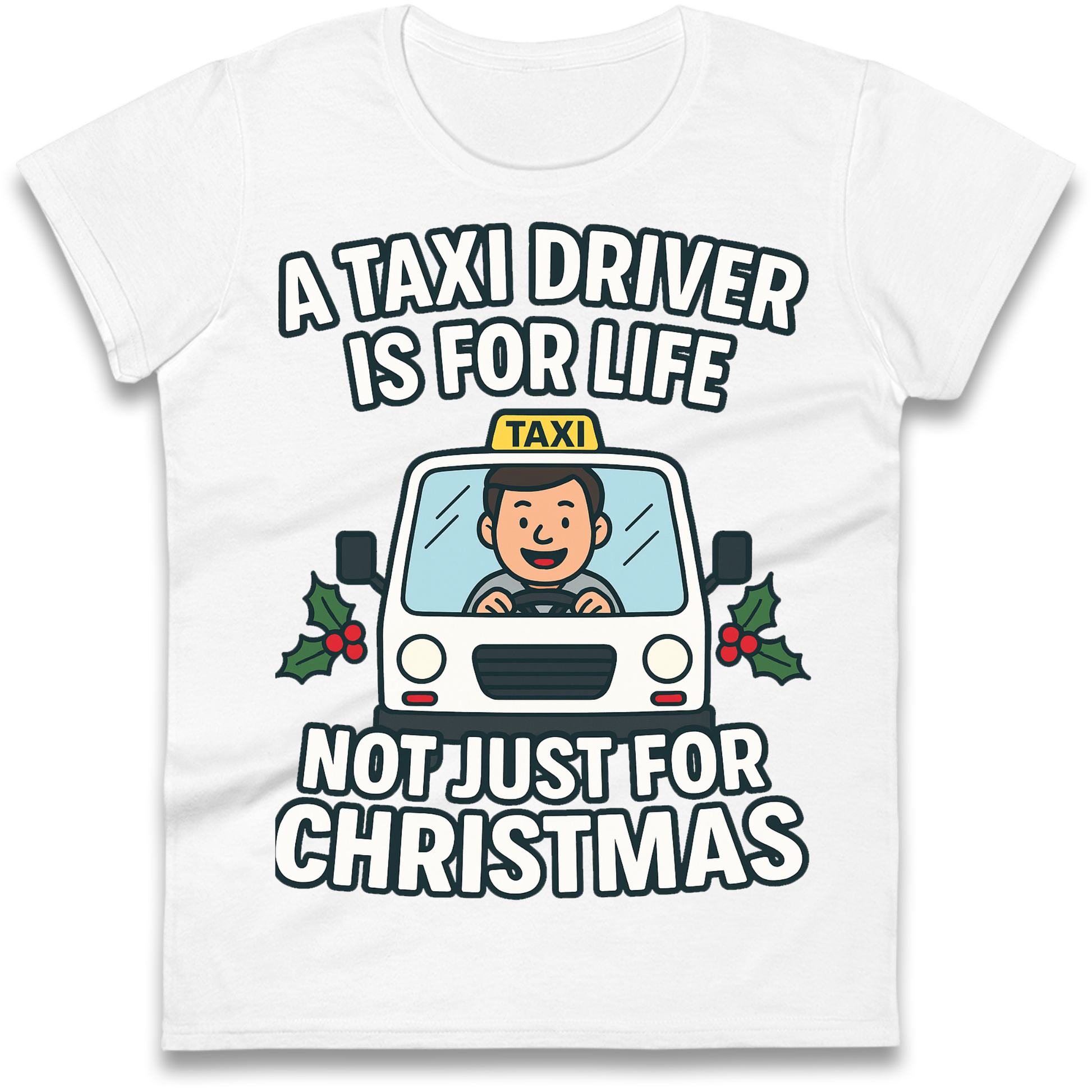 Taxi Driver Christmas Ladies Shirt