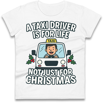 Taxi Driver Christmas Ladies Shirt