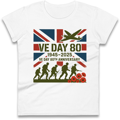 VE Day 80th Anniversary 1945 2025 Ladies Shirt