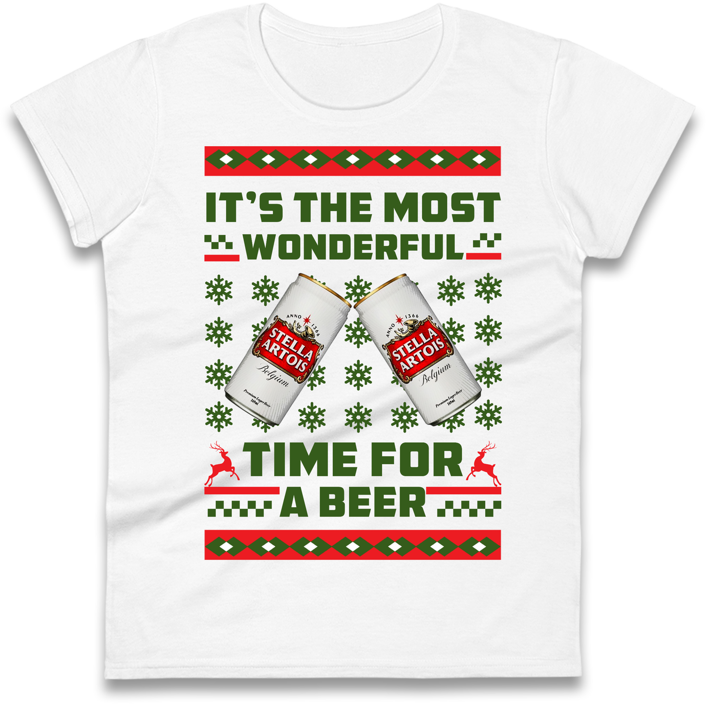 Its The Most Wonderful Time for A Beer Stella Christmas Ladies Shirt