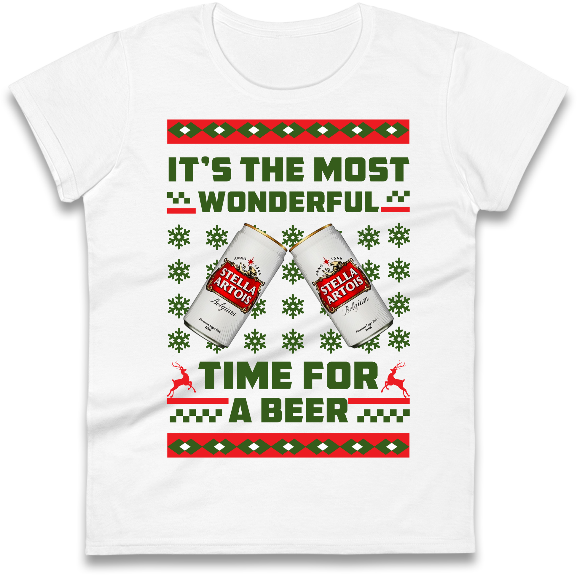 Its The Most Wonderful Time for A Beer Stella Christmas Ladies Shirt