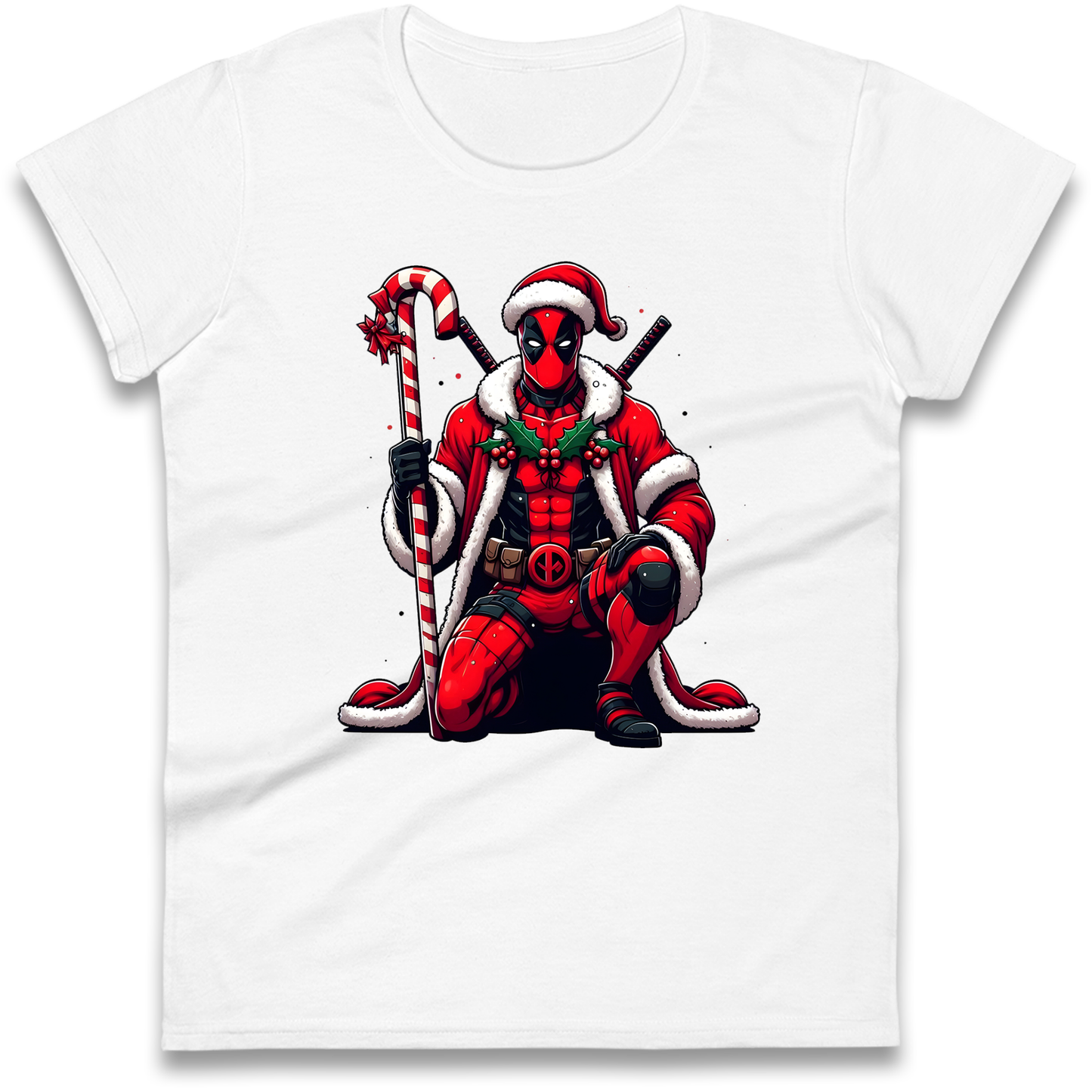 DeadPool Candy Cane Santa Ladies Shirt