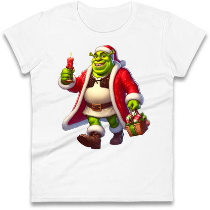 Shrek Santa Candle Ladies Shirt