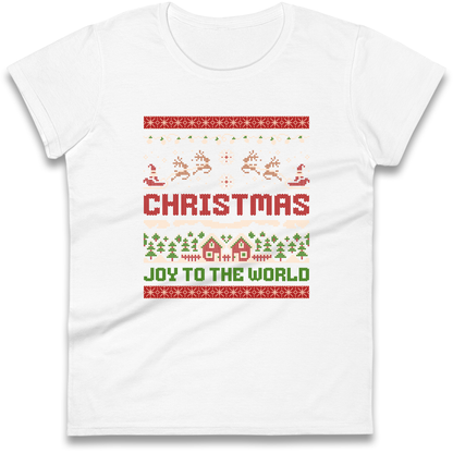 Christmas Joy to the World Christmas Ladies Shirt