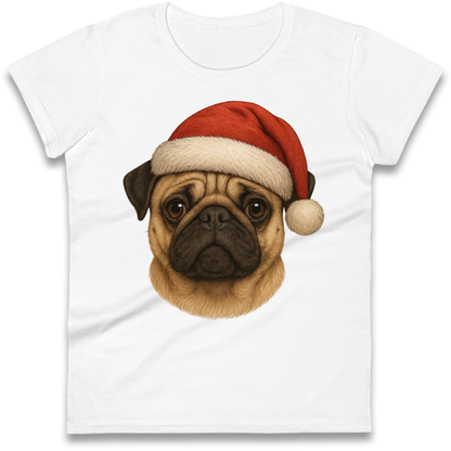 Pug Face Christmas Ladies Shirt