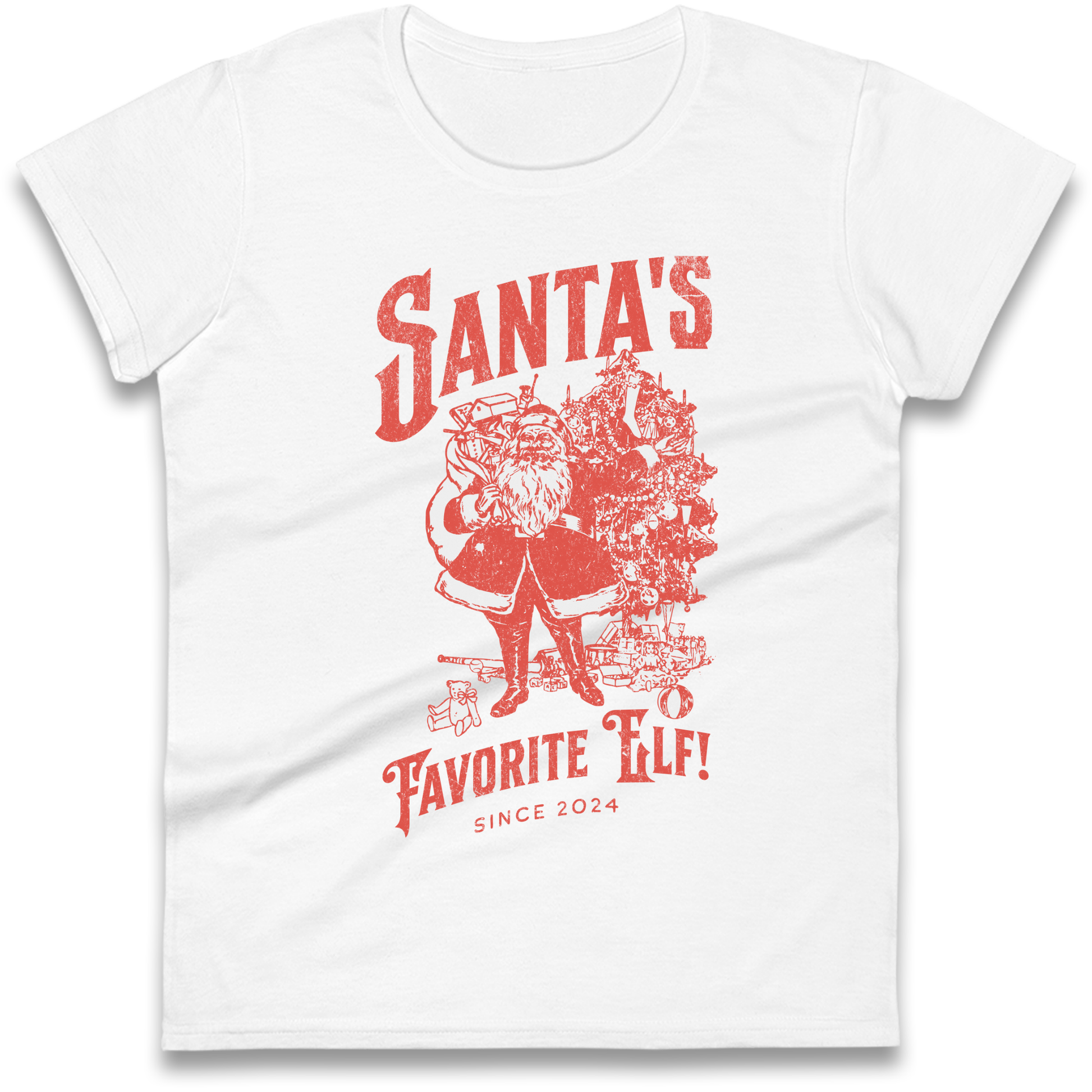 Santas Favourite Elf Christmas Ladies Shirt