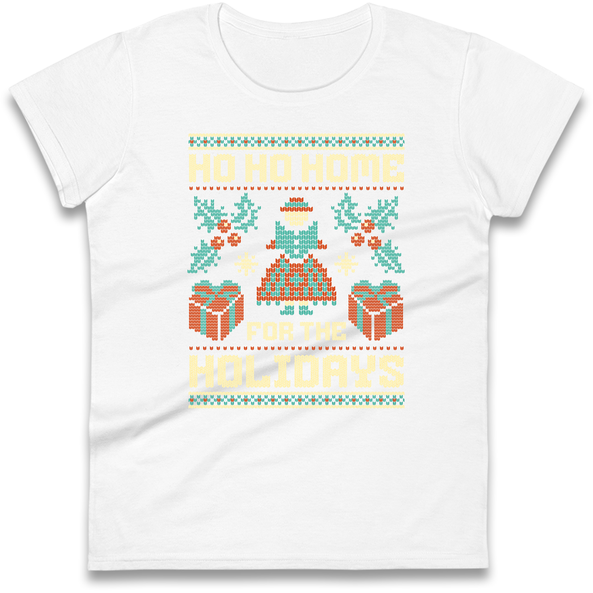 HO HO Home For the Holidays Christmas Ladies Shirt