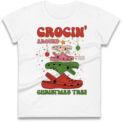 Crockin Around the Christmas Tree Christmas Ladies Shirt
