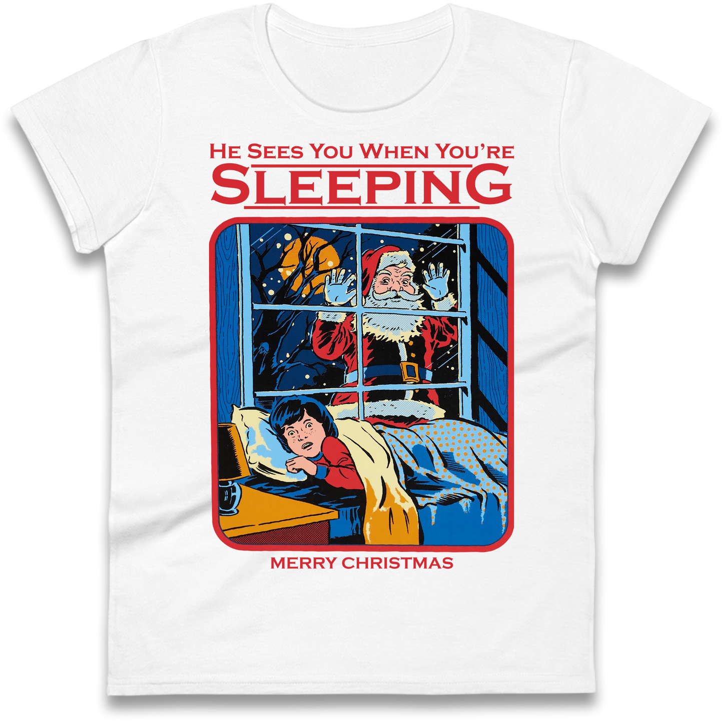 Creepy Santa Claus Christmas Ladies Shirt