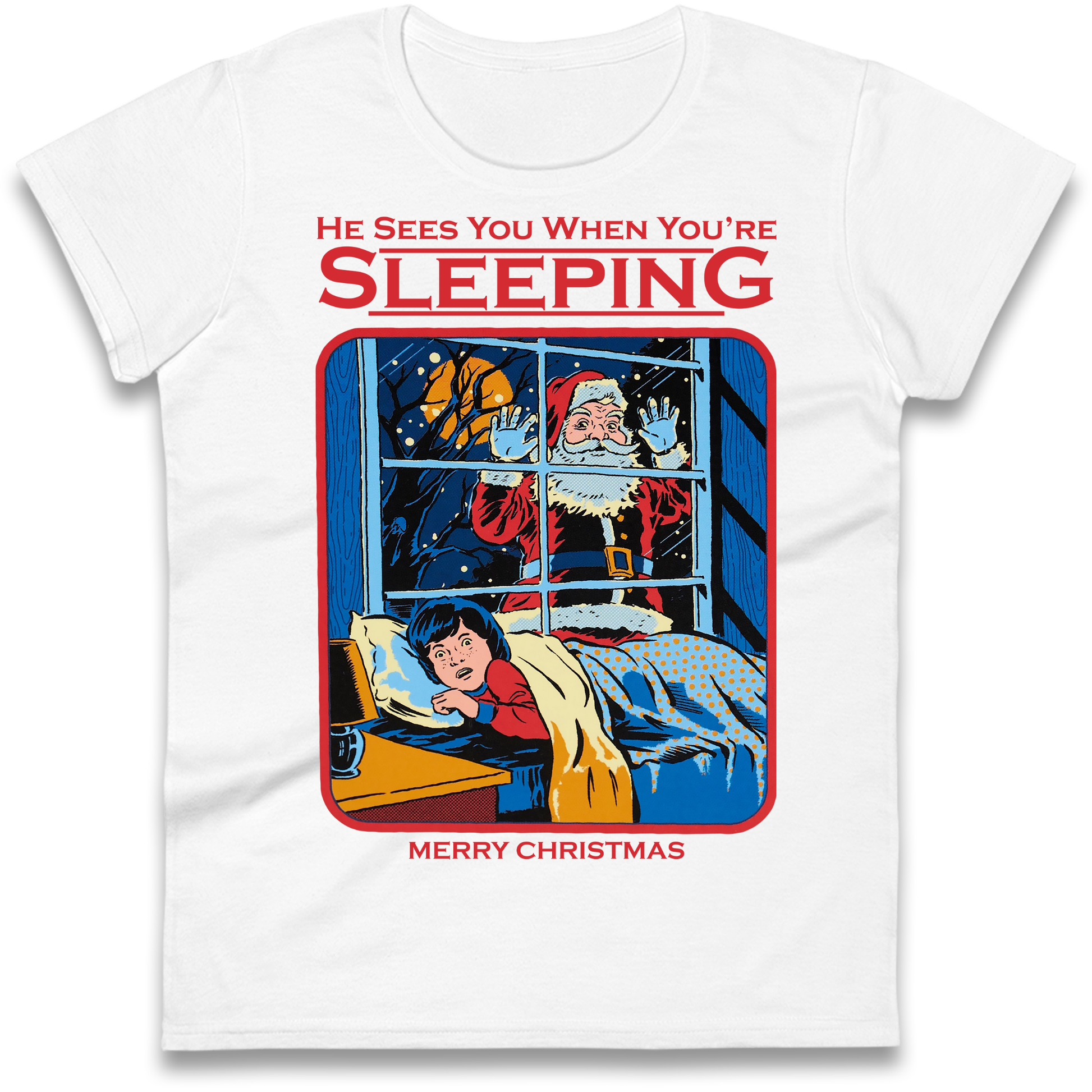 Creepy Santa Claus Christmas Ladies Shirt