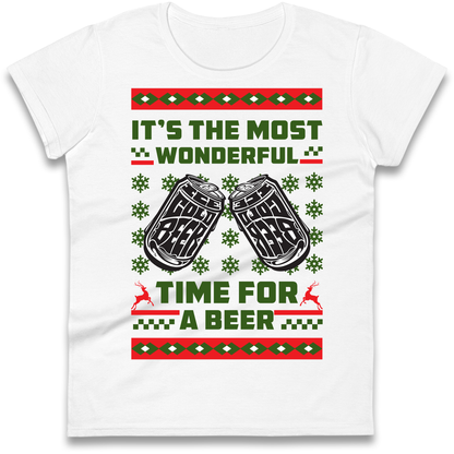 Its The Most Wonderful Time For A Beer Christmas Ladies Shirt