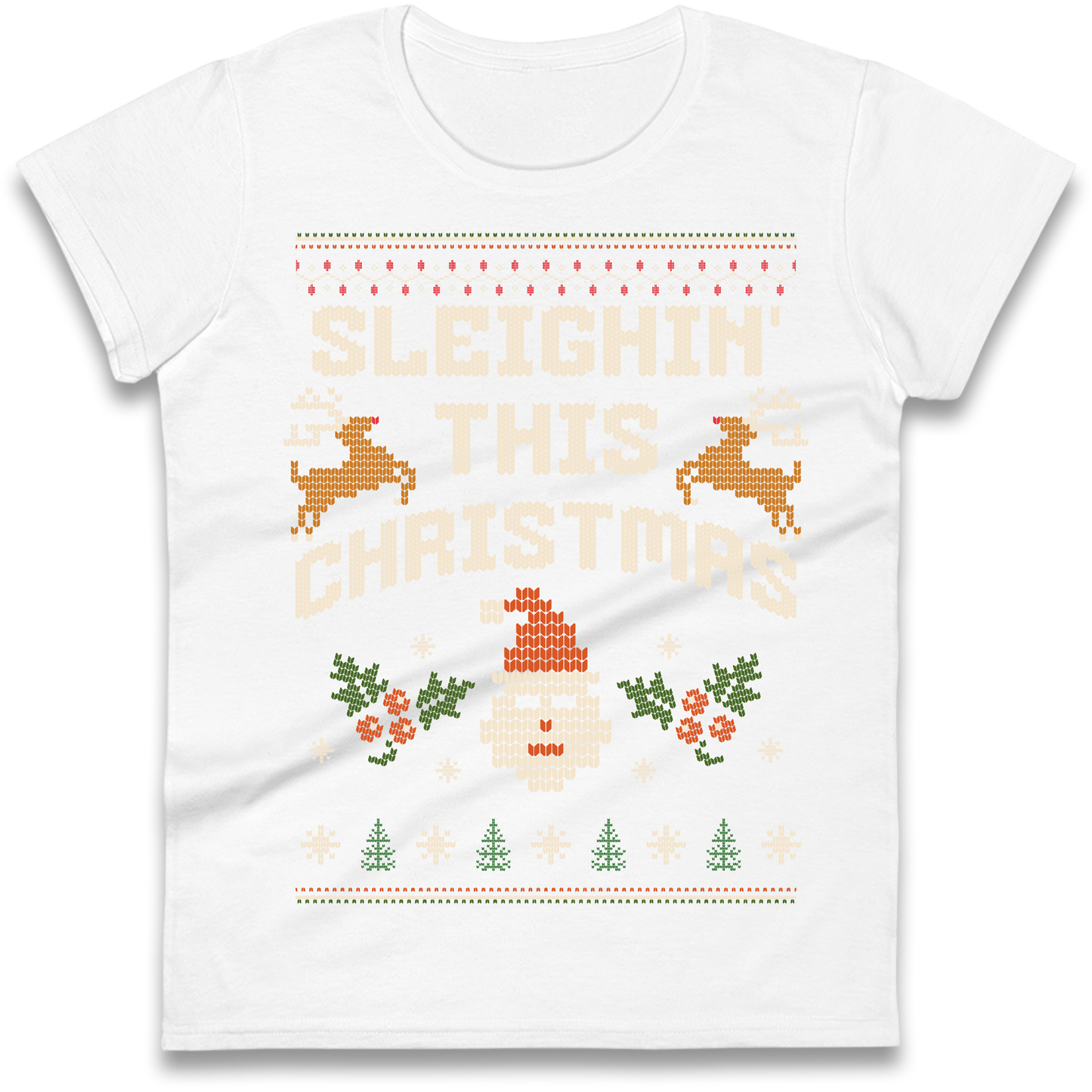 Sleighin This Christmas Christmas Ladies Shirt