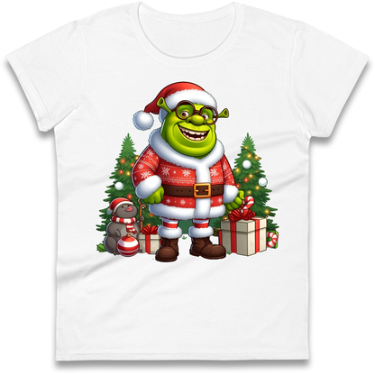 Shrek Santa Claus Presents Ladies Shirt