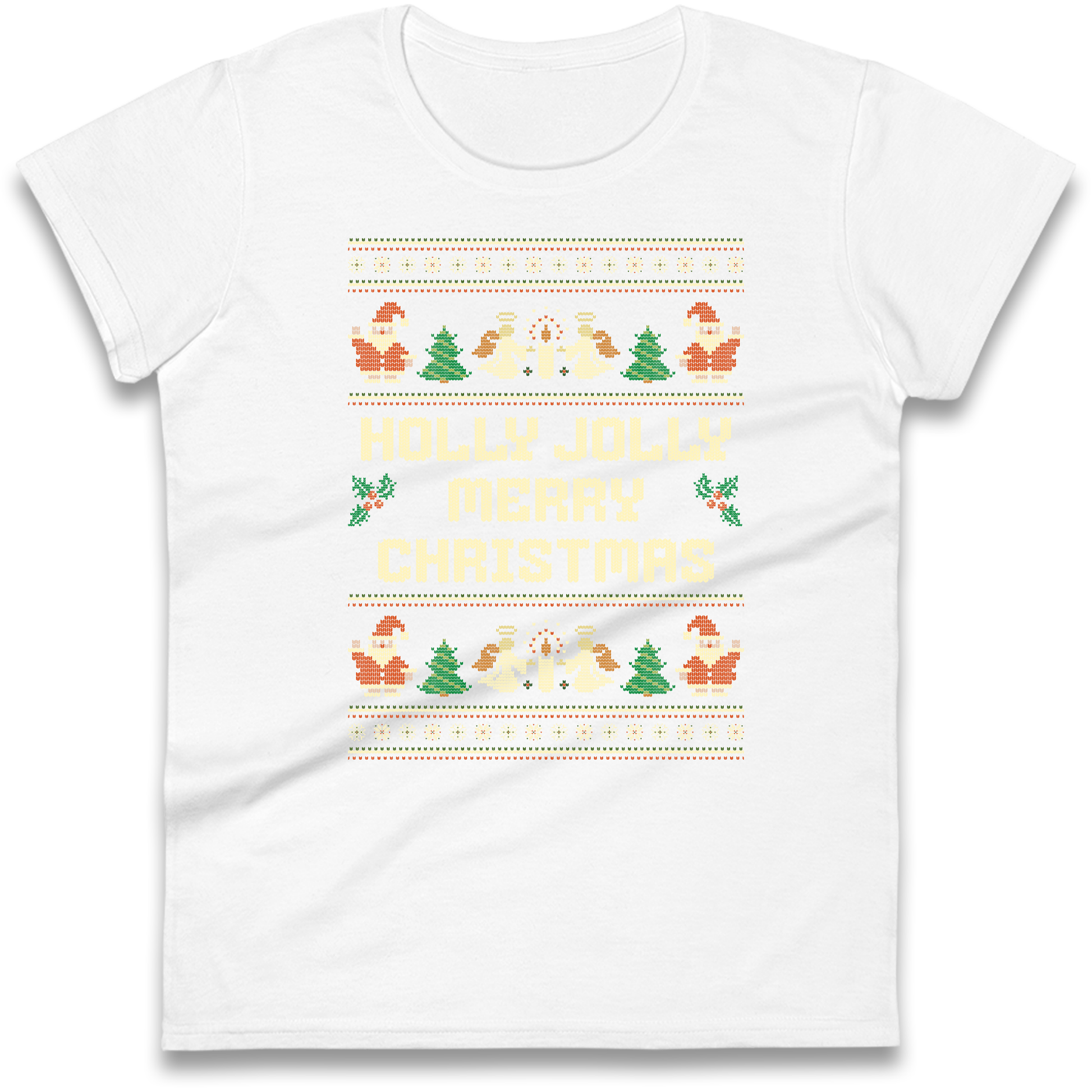 Holly Jolly Merry Christmas Ladies Shirt