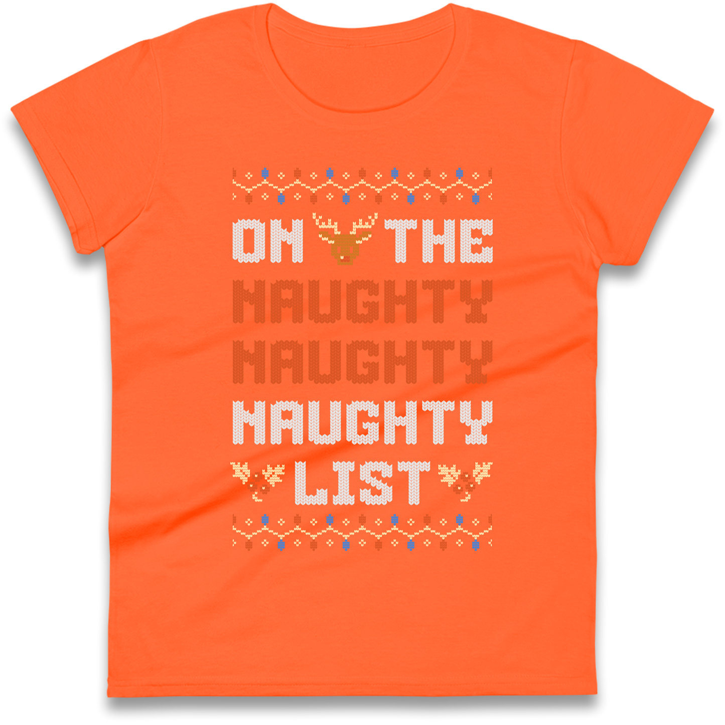 On The Naughty Naughty Naughty List Christmas Ladies Shirt
