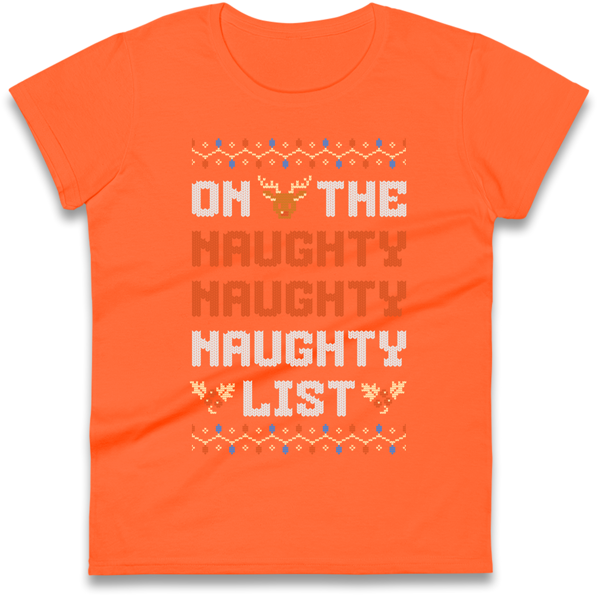 On The Naughty Naughty Naughty List Christmas Ladies Shirt