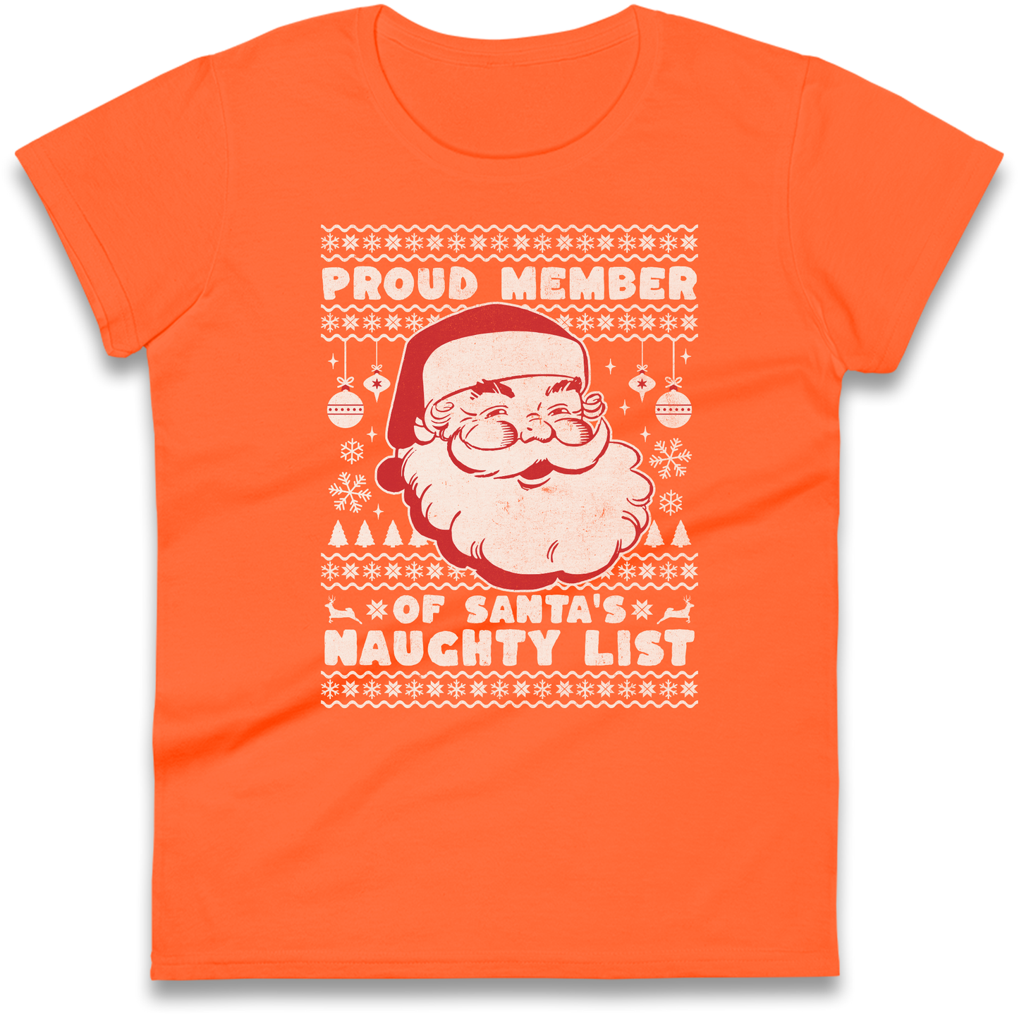 Proud Member Of Santas Naughty List Christmas Ladies Shirt