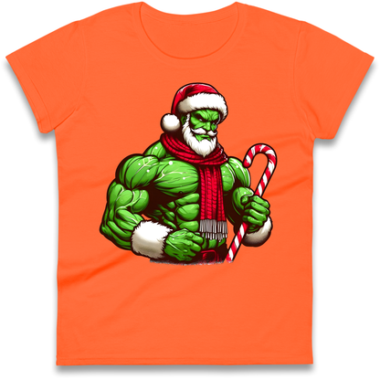 The Hulk Candy Cane Santa Ladies Shirt