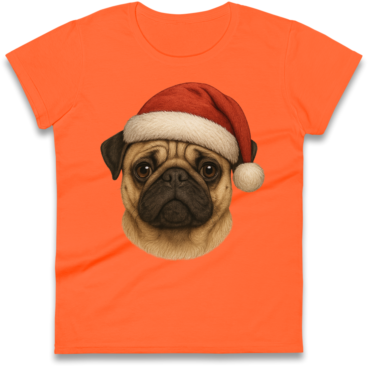 Pug Face Christmas Ladies Shirt