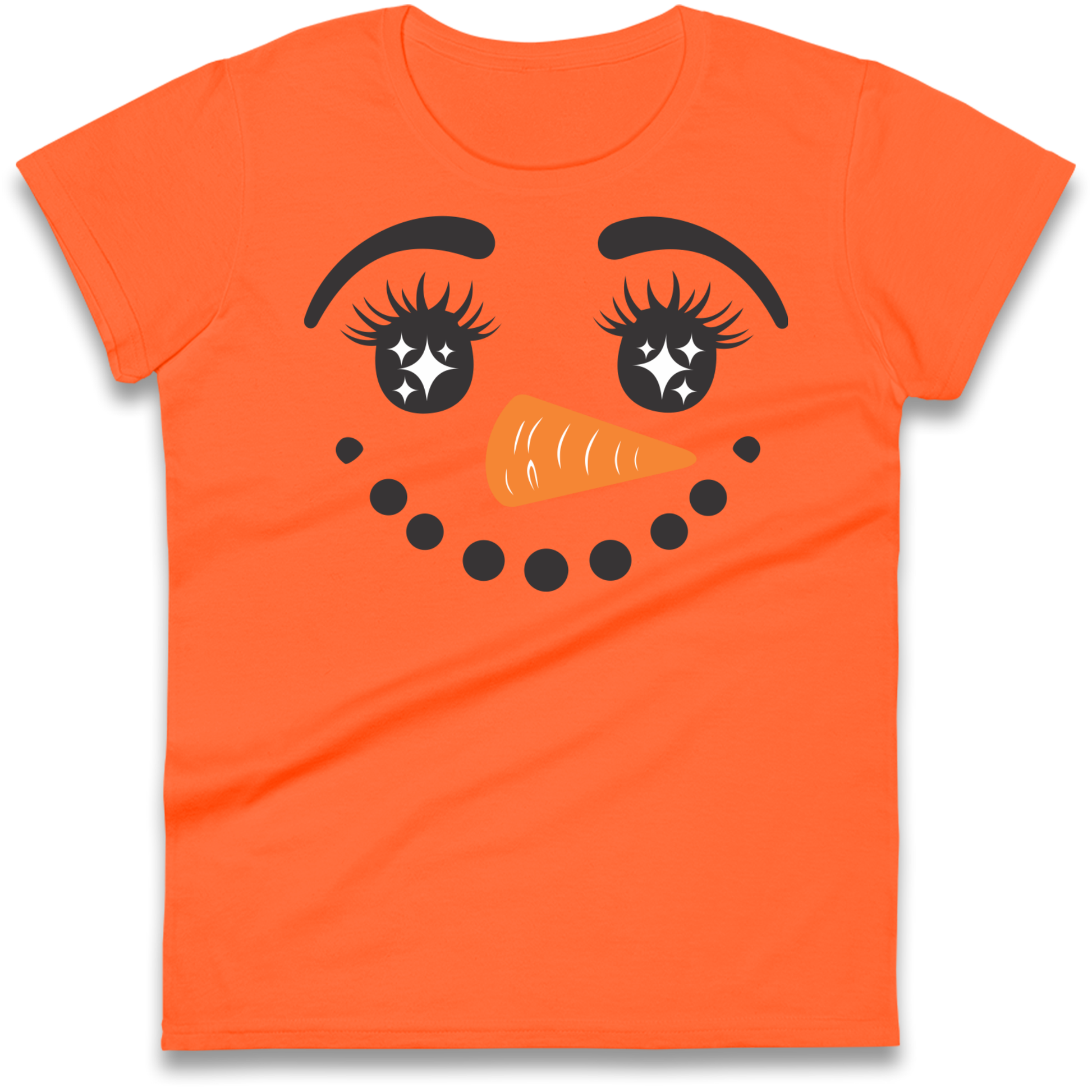 Snowman Face Christmas Ladies Shirt