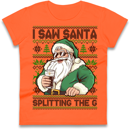 Santa Splitting The G Ladies Shirt