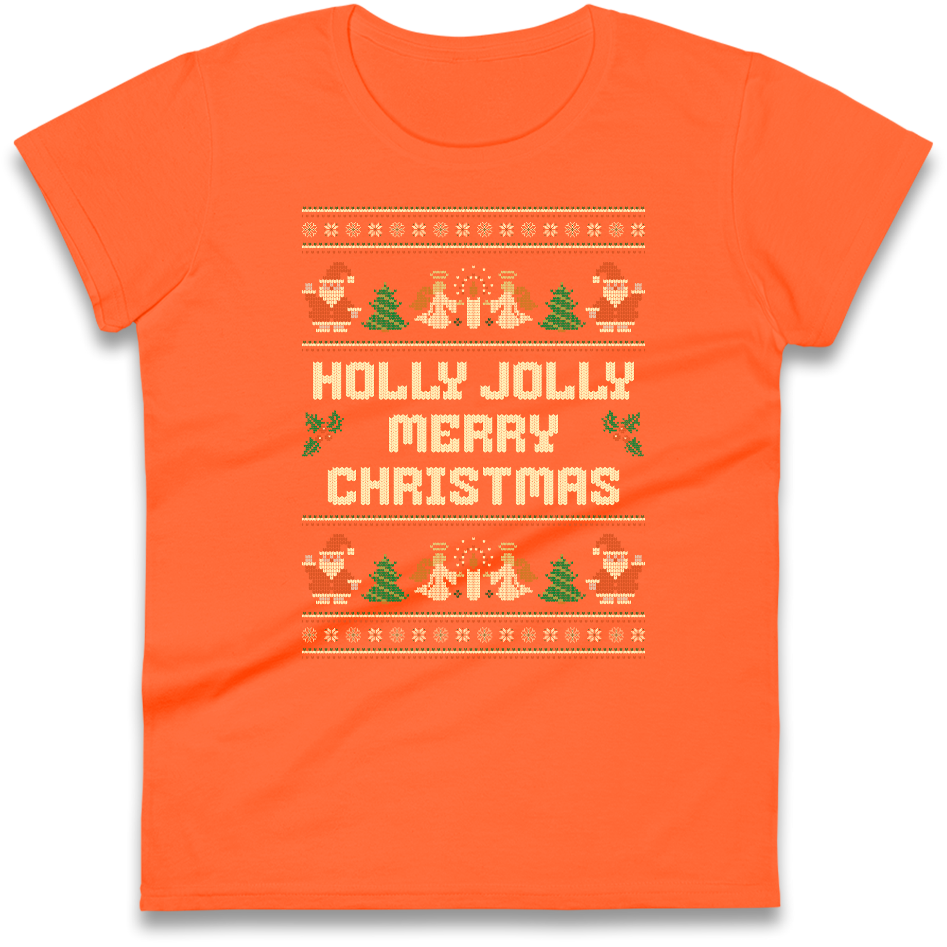 Holly Jolly Merry Christmas Ladies Shirt