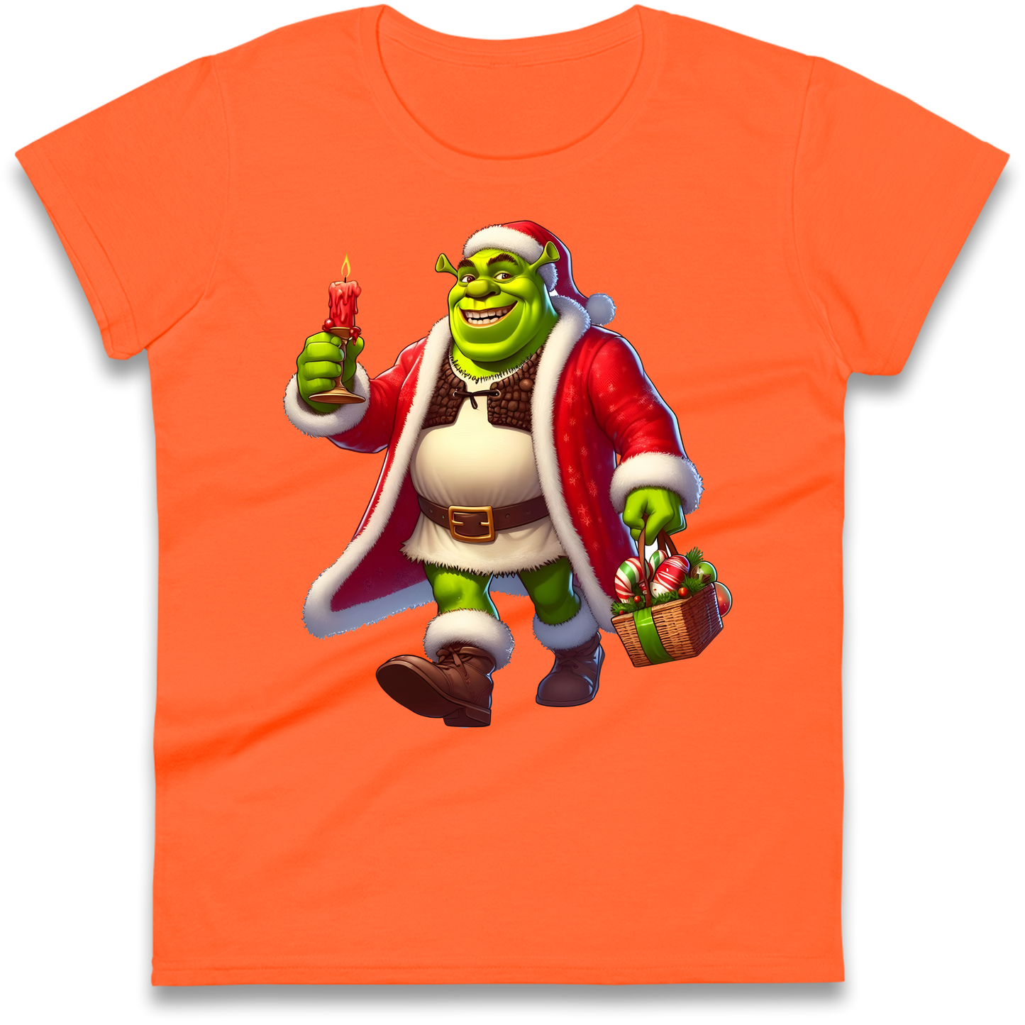 Shrek Santa Candle Ladies Shirt