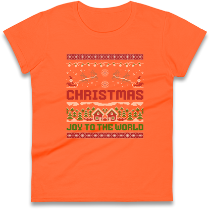 Christmas Joy to the World Christmas Ladies Shirt