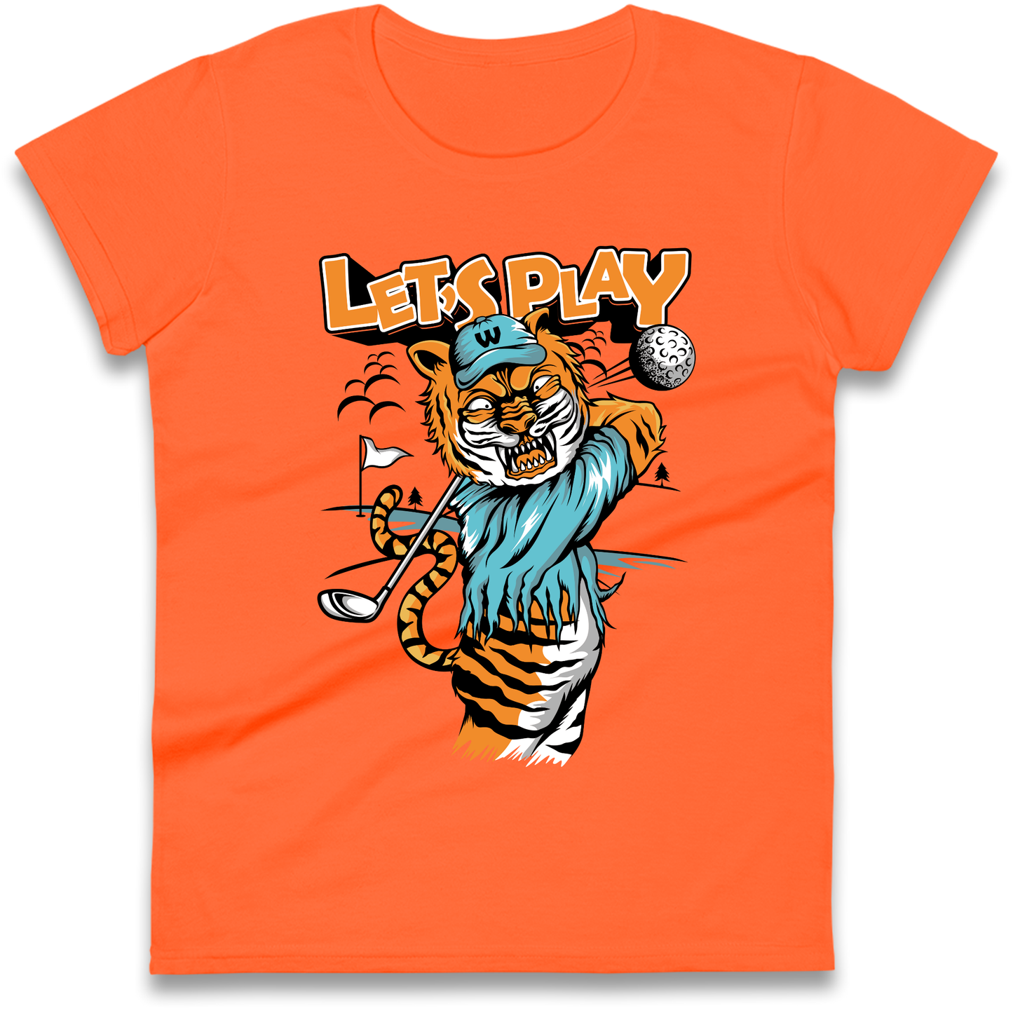 Lets Play Golf Tiger Ladies Shirt