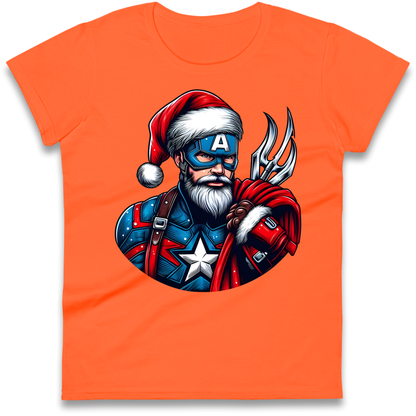 Captain America Santa Ladies Shirt