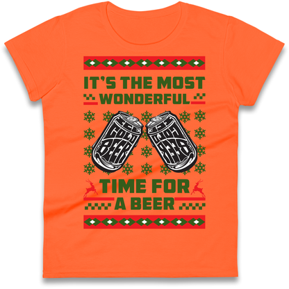 Its The Most Wonderful Time For A Beer Christmas Ladies Shirt