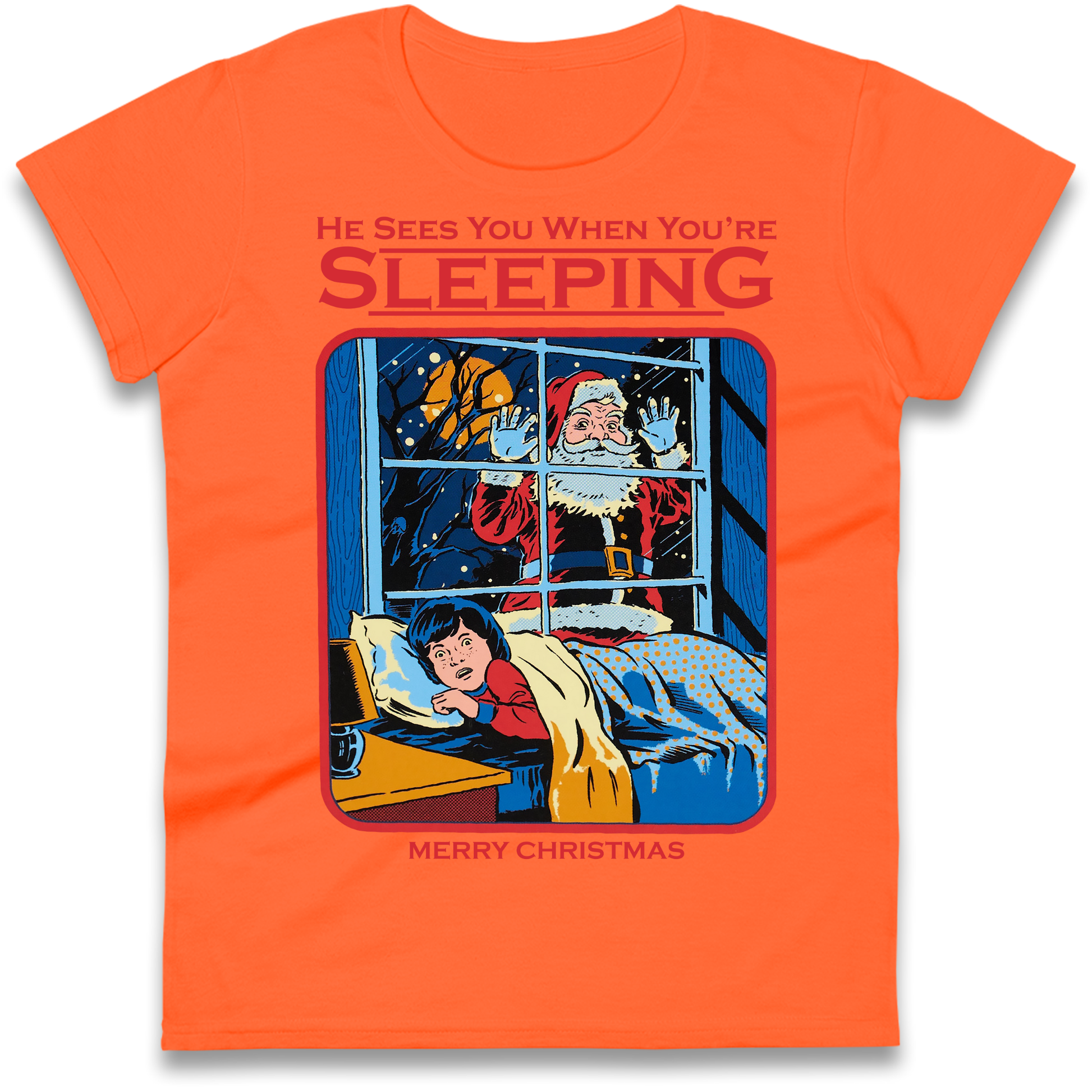 Creepy Santa Claus Christmas Ladies Shirt