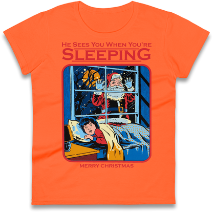 Creepy Santa Claus Christmas Ladies Shirt