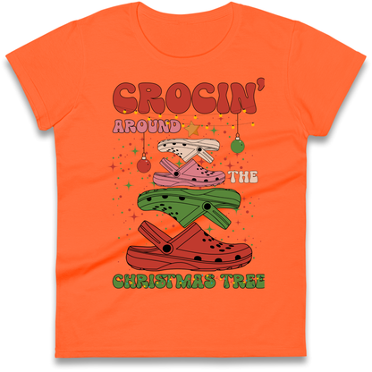 Crockin Around the Christmas Tree Christmas Ladies Shirt