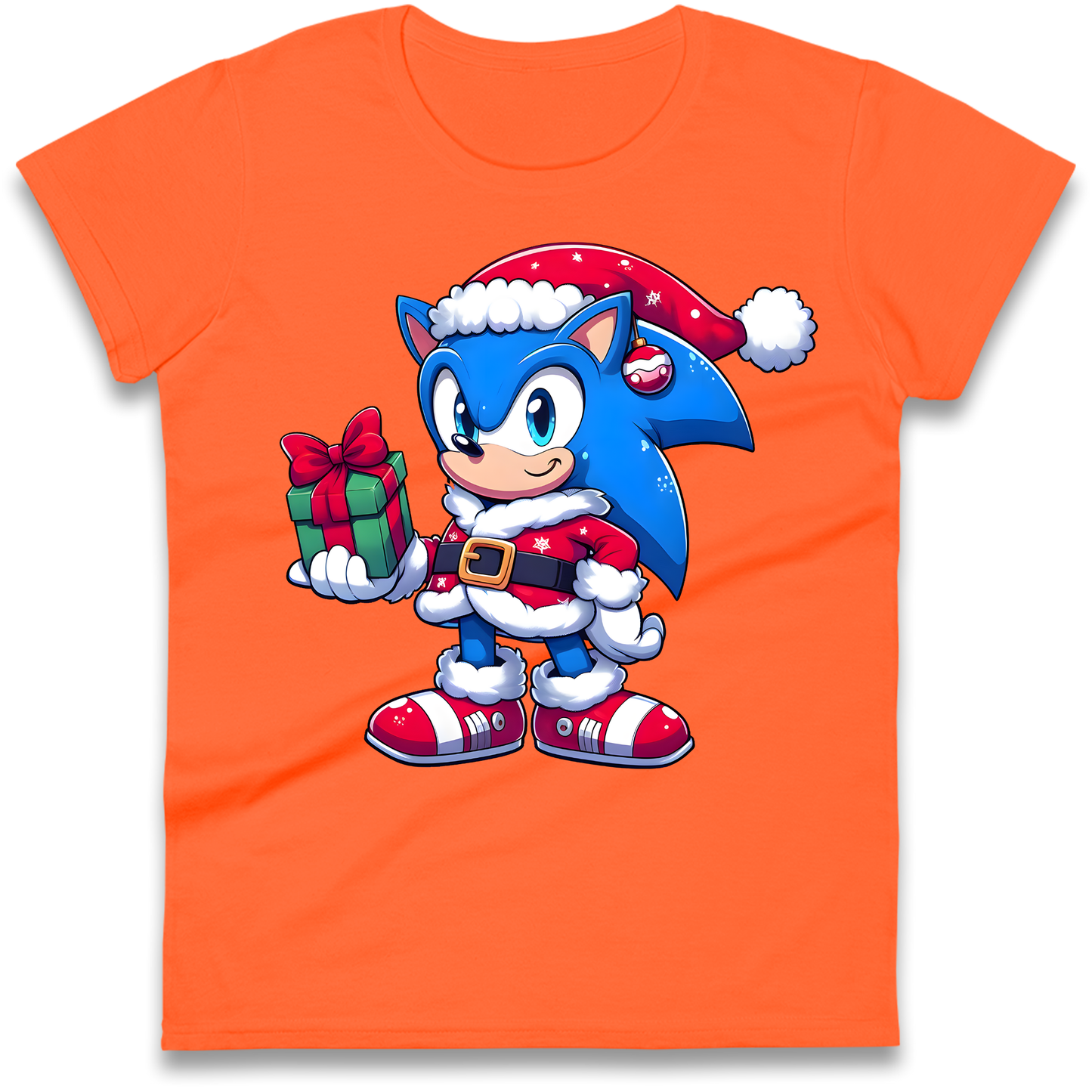 Sonic The Hedgehog Santa Ladies Shirt