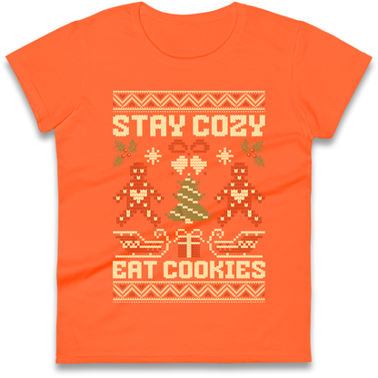Stay Cozy Eat Cookies Christmas Ladies Shirt